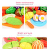 A set of colorful plastic fruits and vegetables for baby color cognition play