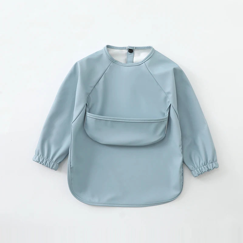 Waterproof Long-Sleeve Art Smock Bib for Toddlers