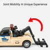 A diecast container truck and trailer model for Alloy Racing featuring a joint mobility experience.