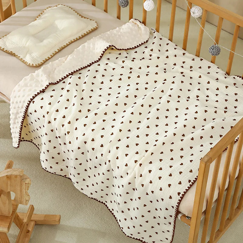 Baby Bear Print Cotton Gauze Swaddle Blanket