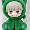 A plush pendant of Toge Inumaki from Jujutsu Kaisen, featuring green fur and white hair.