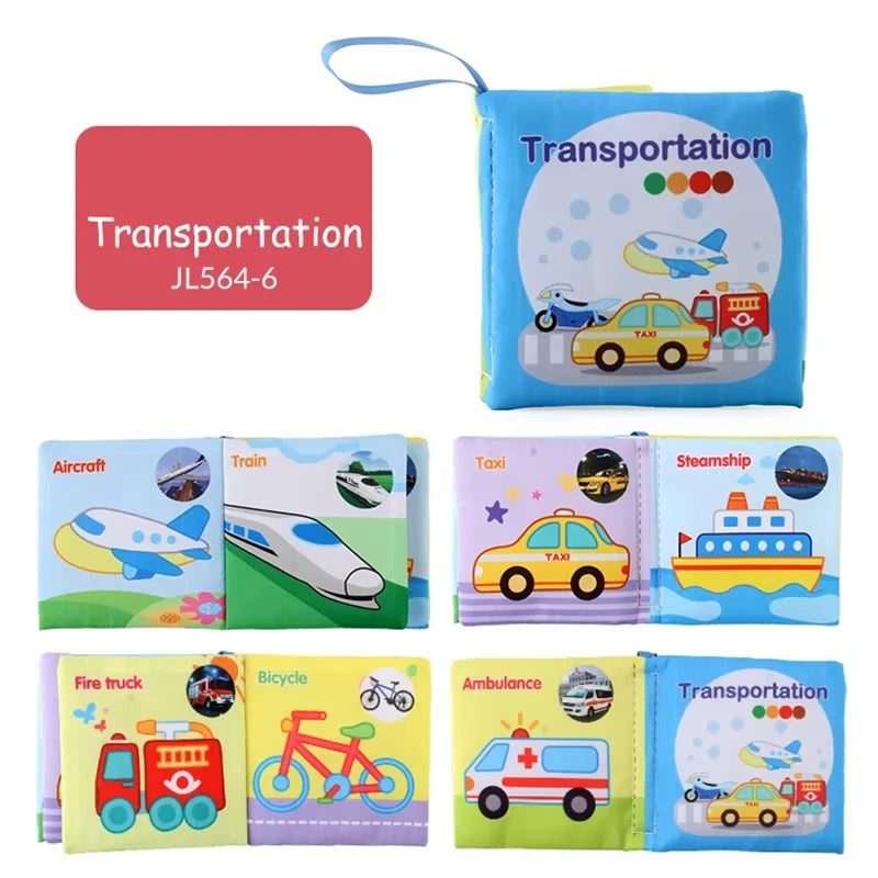 Soft Sensory Cloth Books for Babies with Teething Rings