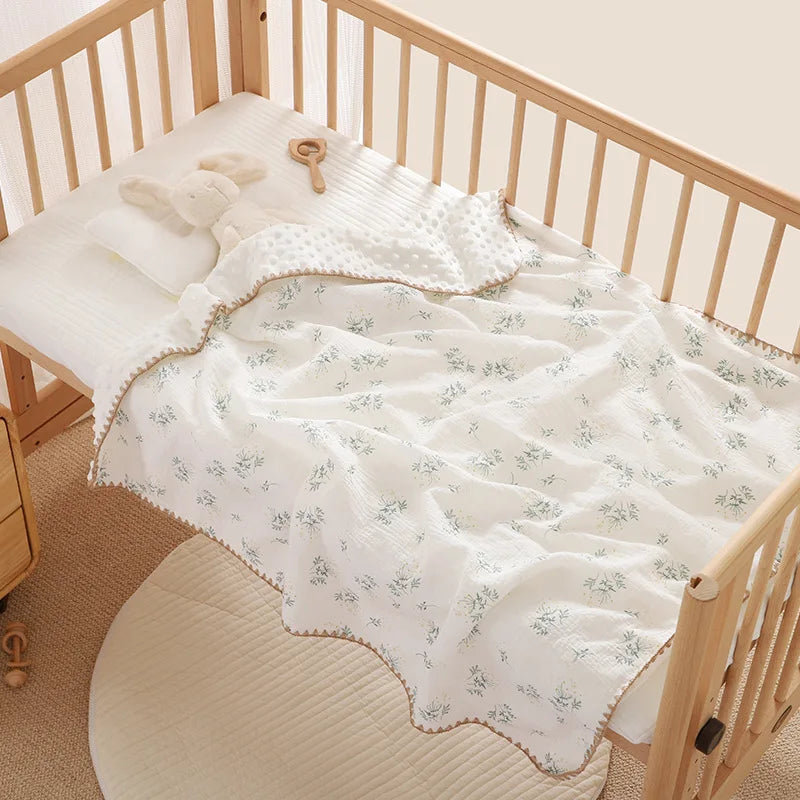 Baby Bear Print Cotton Gauze Swaddle Blanket