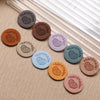 Round PU Leather Labels with Embossed Design for DIY Crafts