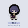 A chibi figurine of a Fatui Harbinger with purple hair and dark clothing.