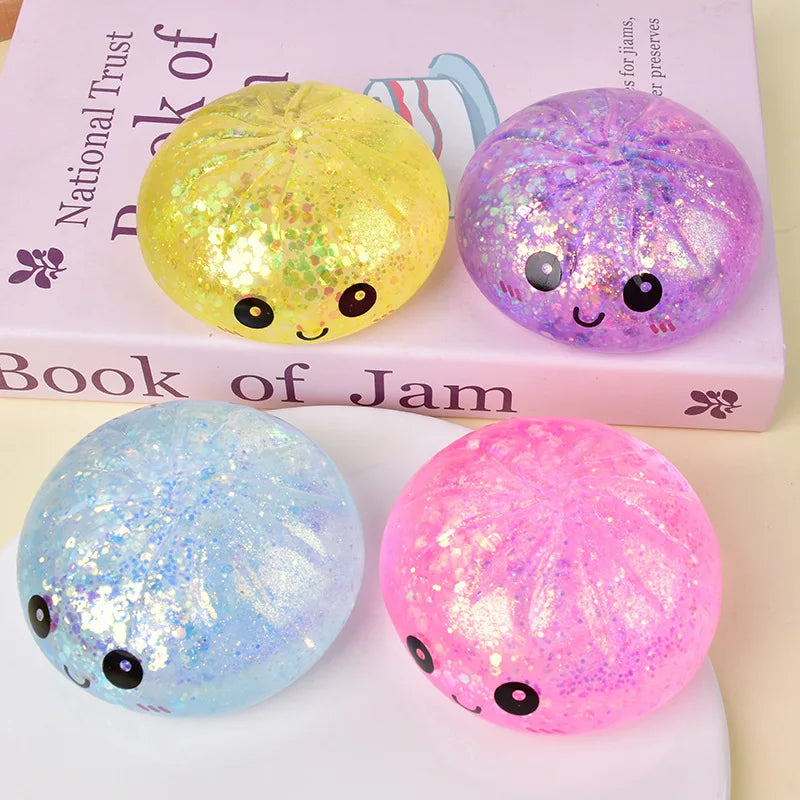 Glitter Dumpling Squishy Sensory Toy with Gift Box