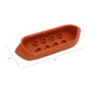 Orange plastic building block tray with multiple circular holes for city traffic vehicles