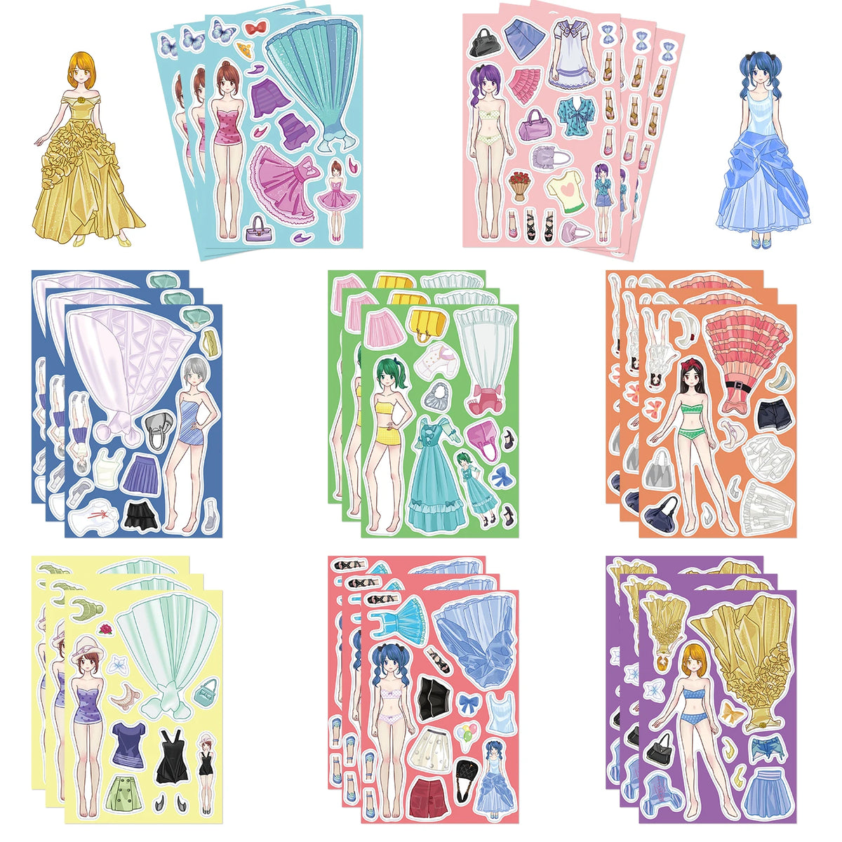 Princess Dress-Up Puzzle Sticker Set for Kids