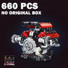Technical V8 Engine Model Building Kit with LED Lights and App Control