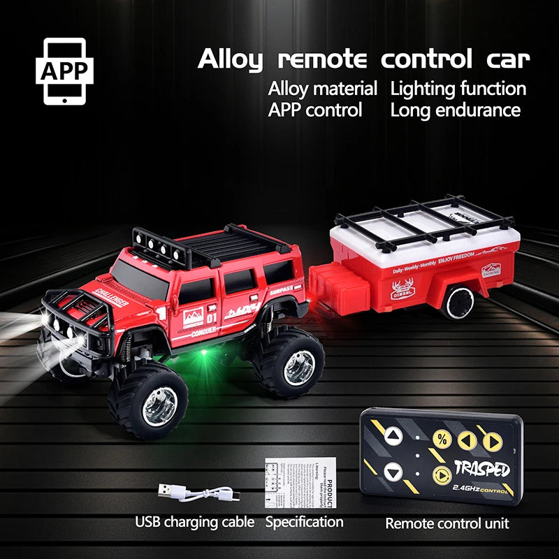 Mini 1:64 Scale Remote Control Off-Road Truck - Dual-Mode with Cruise Control