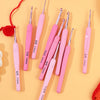 Pink Aluminum Crochet Hook Set – 9 Sizes (2.5–6.0mm)