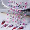 Sheet of pink and purple floral and butterfly nail art stickers for acrylic nails