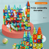 Colorful magnetic pipe building blocks set for kids showing a castle structure.