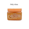 A jar of orange scented glitter slime labeled SlimeGoo Glitter