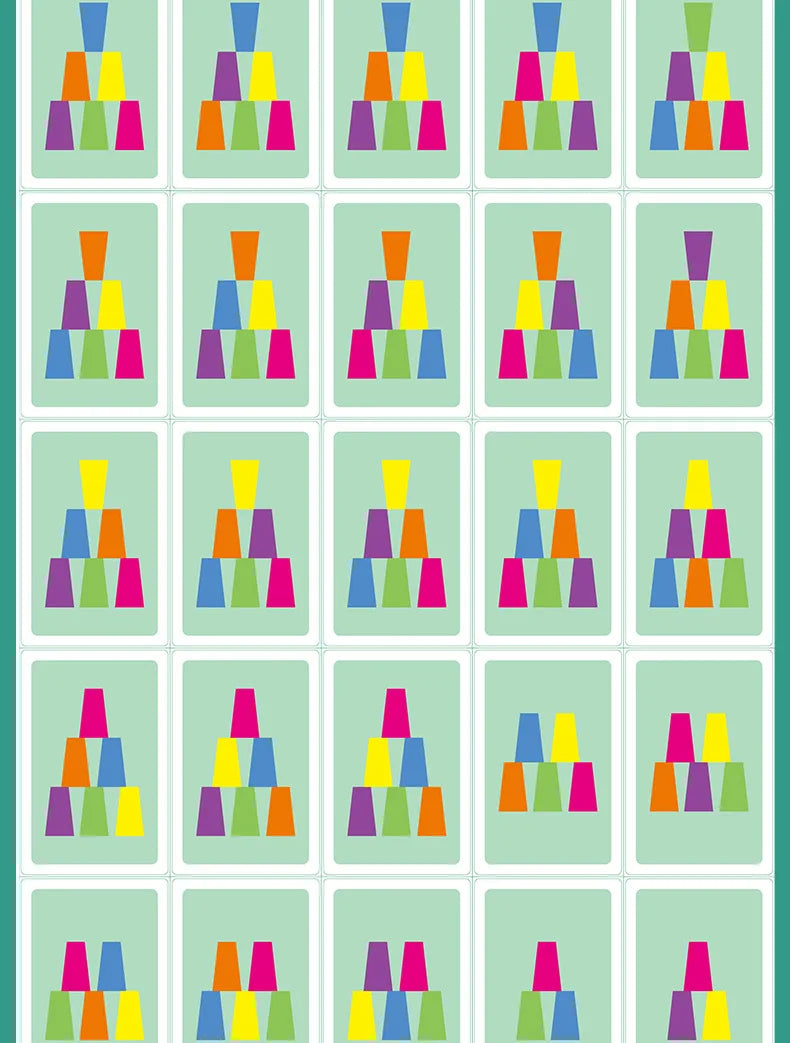 Stack Cup Speed Game with Color Recognition Cards