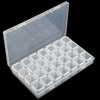 Clear plastic diamond painting storage box with multiple organizer trays and a lid