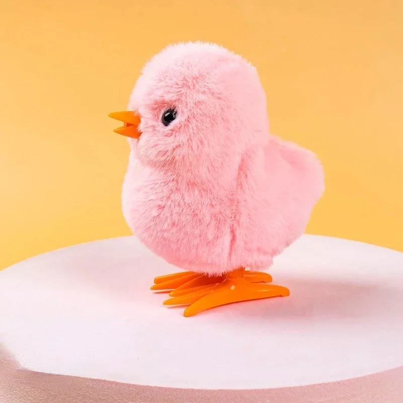Yellow Wind-Up Jumping Chicken Toy for Toddlers