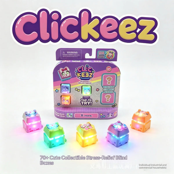 A collection of 70+ cute collectible stress-relief blind boxes featuring colorful plastic items.