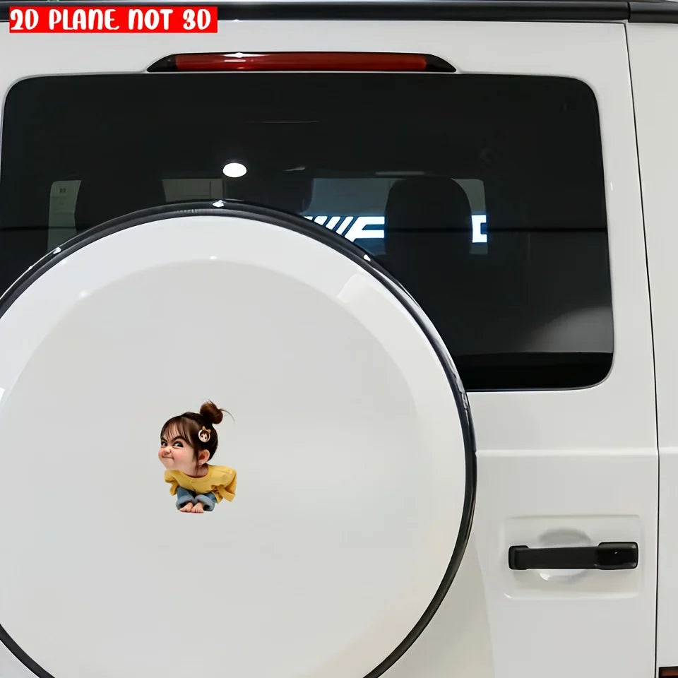 Funny Messy Bun Girl Sticker Pack – Waterproof Decals for Laptops, Helmets & More