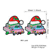 Pink festive Christmas silicone beads shaped like a gift box with a red and green Santa hat