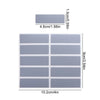 A sheet of light gray scratch-off sticker material with multiple rectangular sections for DIY cards and games.