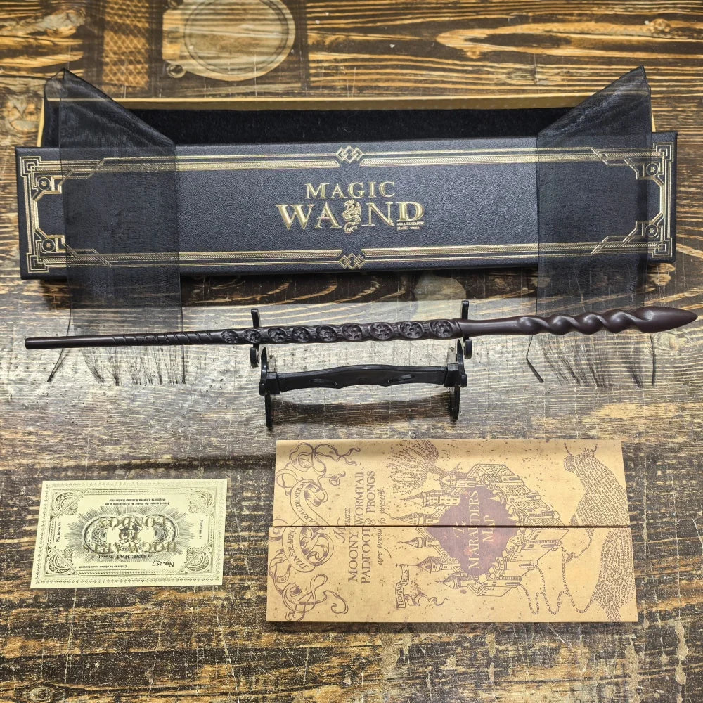 Anime-Inspired Magic Wand with Metal Core and Display Box