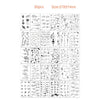 A sheet of 30 temporary tattoos featuring various designs for kids and adults.