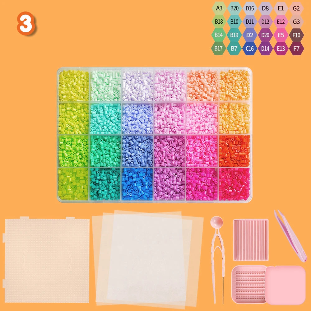 2.6mm Perler Beads Kit – 24 Colors, 12,000 Pieces for Pixel Art & DIY Crafts