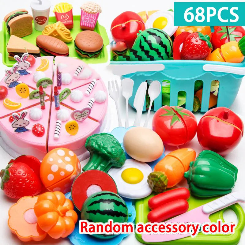 Pretend Play Food Cutting Set for Kids – Educational Fruit & Vegetable Toy