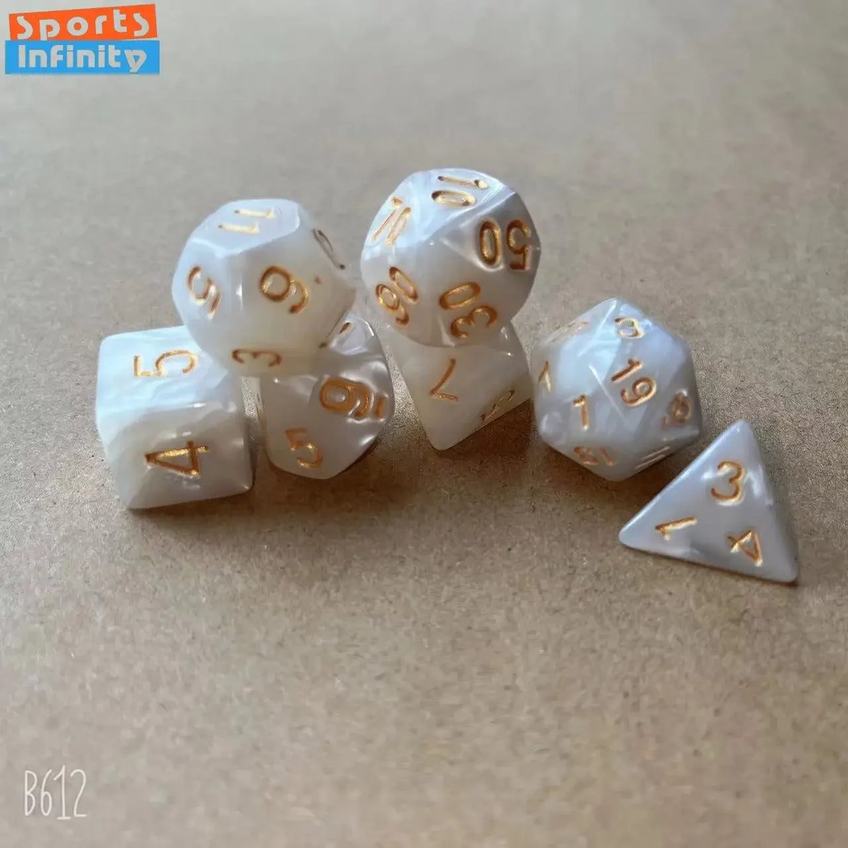 Colorful Pearl Polyhedral Dice Set for Tabletop RPGs
