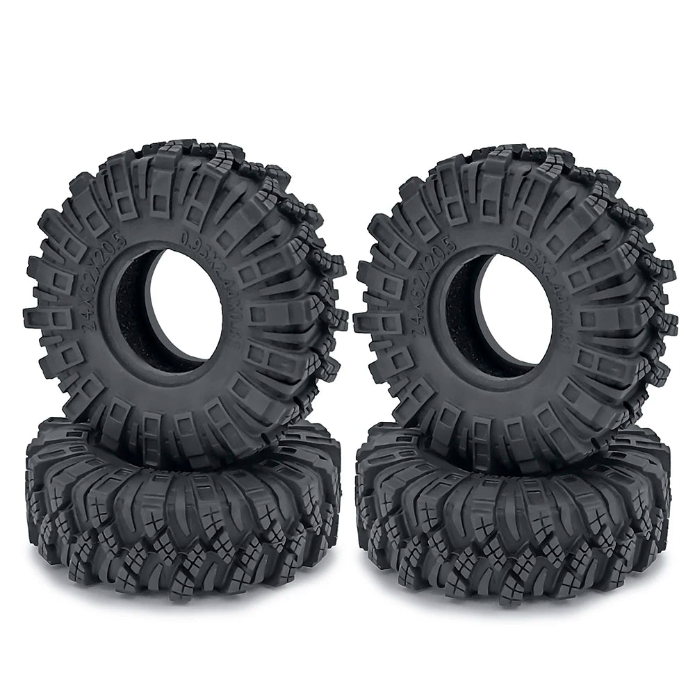 1.0" Mud Terrain Tires for 1/18 & 1/24 RC Crawlers (4-Pack)