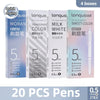 A set of four Lanquo color series pens in various colors, packaged in boxes, with a total of 20 pens.