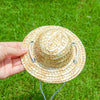 Adjustable Woven Straw Pet Hat for Small Dogs and Cats