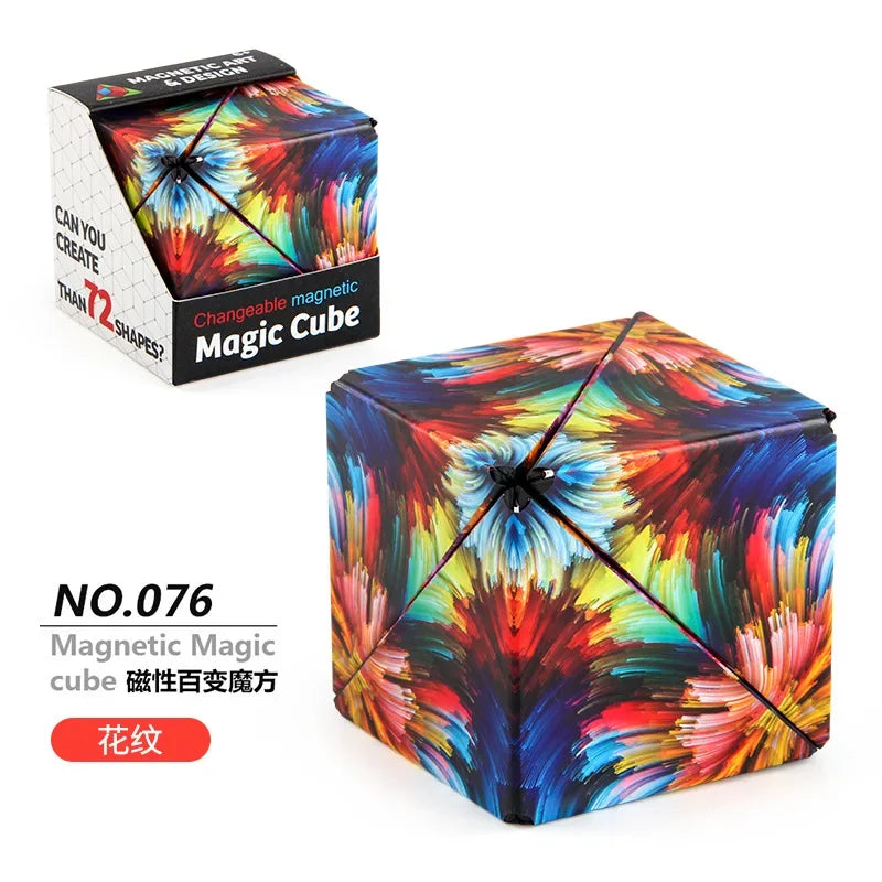 Magnetic Fidget Cube - Transformable 3D Puzzle Stress Reliever