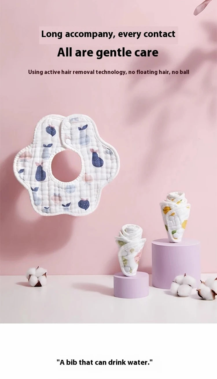 5-Pack Soft Cotton Muslin Bandana Bibs for Teething Babies