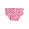 Pink soft doll underwear featuring a pattern of stars, moons, and clouds