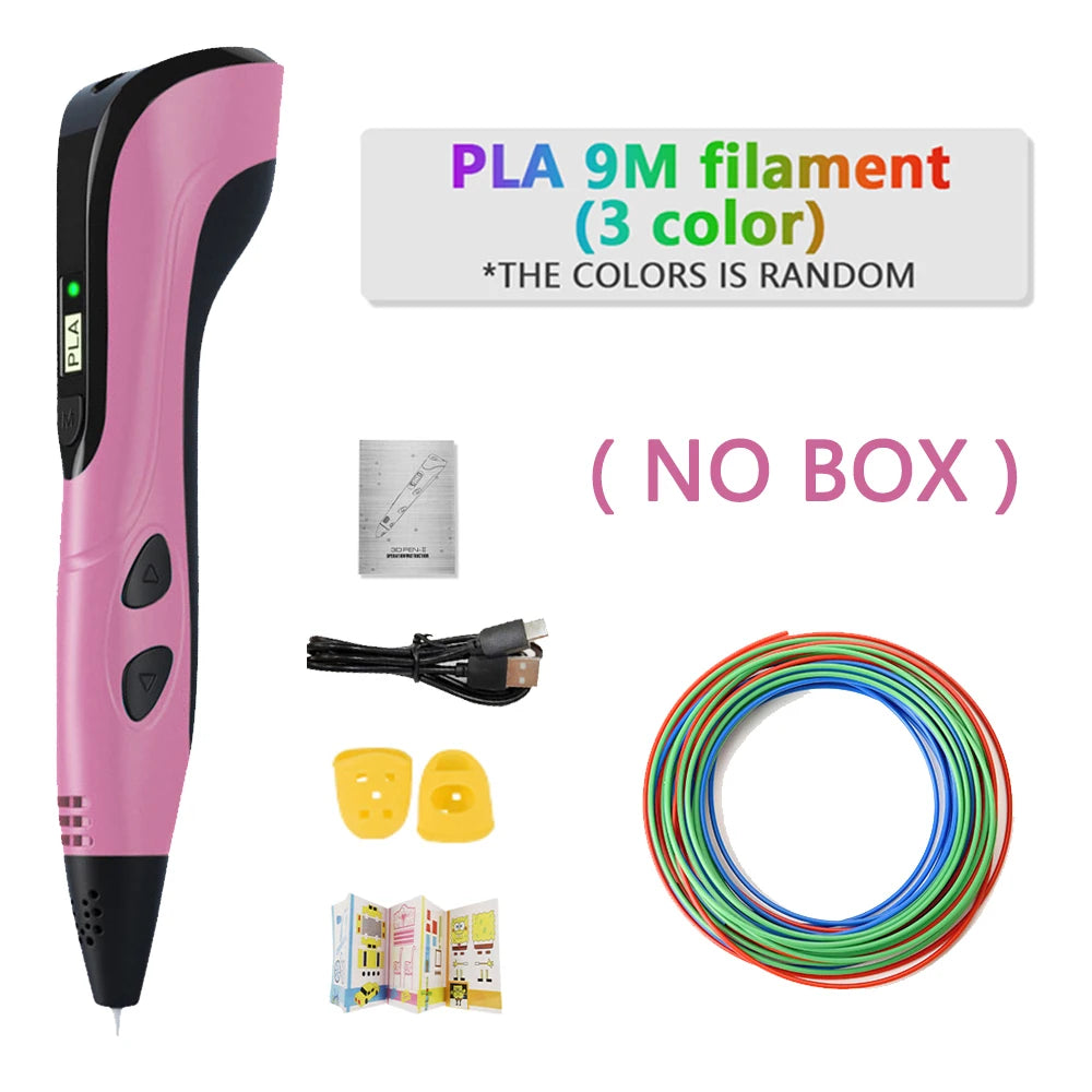 3D Printing Pen with LCD Display and PLA Filament for Kids