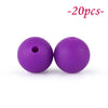 Two round purple silicone beads for DIY jewelry making