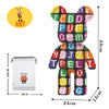 Bunter Bär aus Bausteinen mit Buchstaben und Zahlen für kreatives Spiel