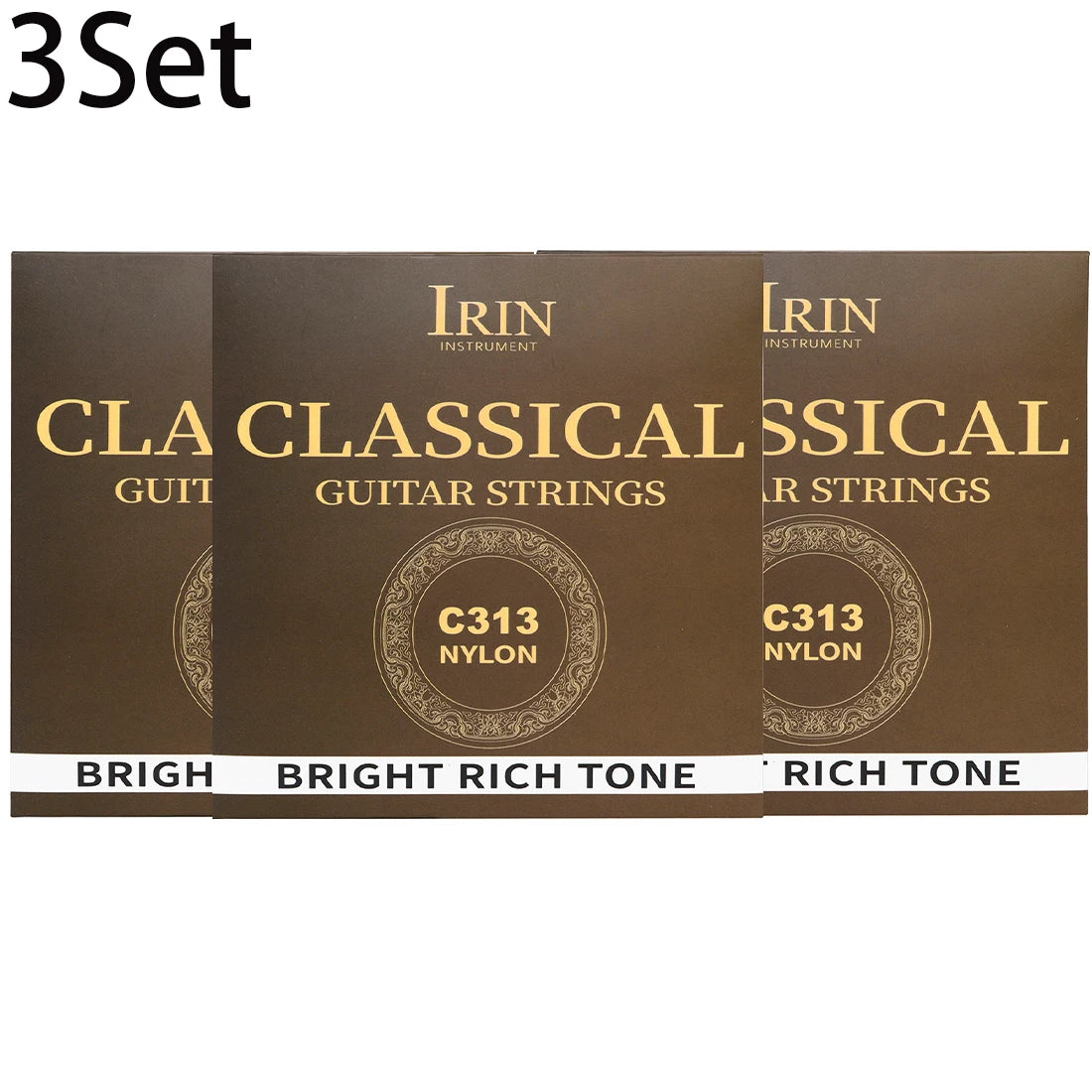 A set of IRIN Classical Guitar Strings including Clear Nylon and Silver-Plated Copper Wound strings.