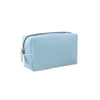 Light blue and white striped canvas pencil case with a zipper closure