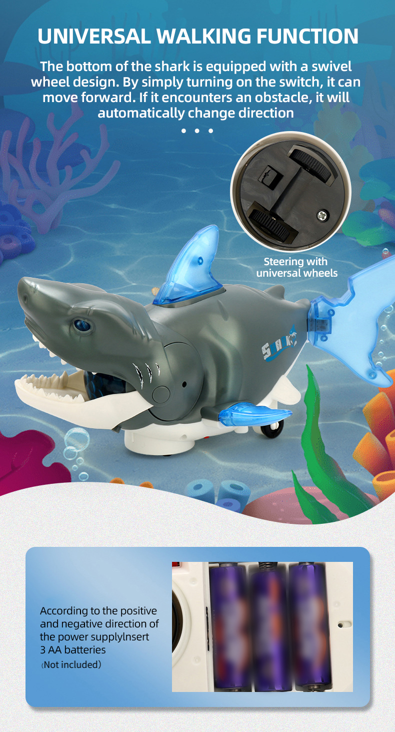 Interactive Electric Shark Toy with Music and Lights